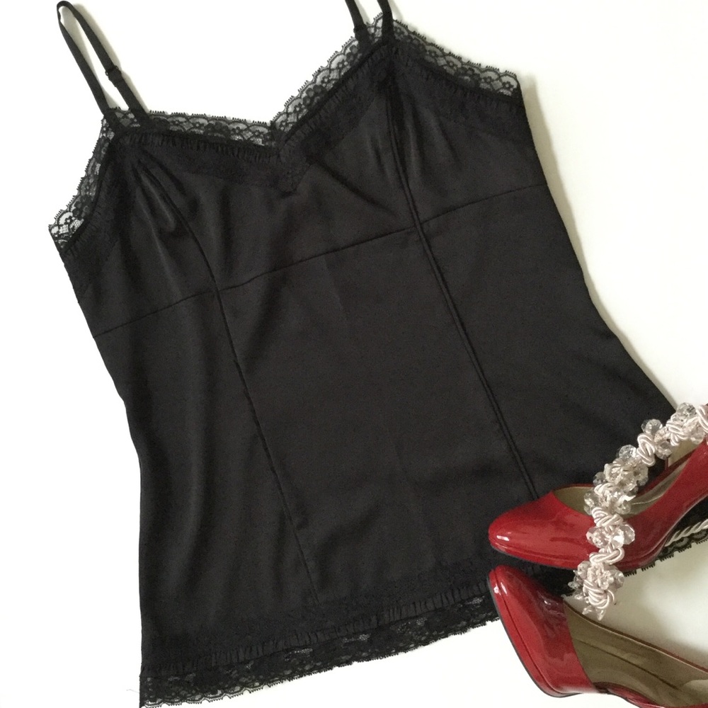 WHITE HOUSE BLACK MARKET Black Lacey Trim …
